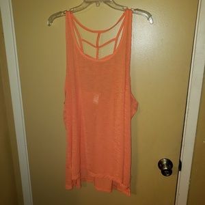 Jockey size 2X coral cage back yoga top